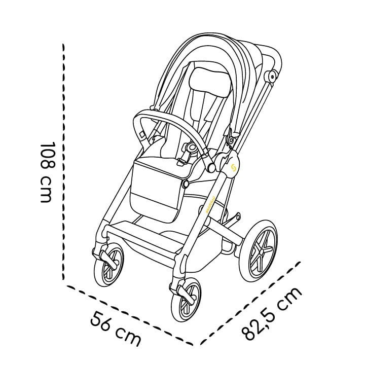 Carucior 2 in 1 Skiddou Moss Onyx, Negru